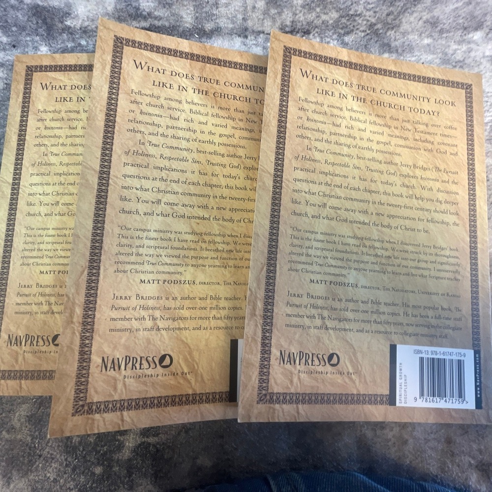 True Community Jerry Bridges Biblical‎ Practice of Koinonia 3 Book Lot Brand NEW - Picture 3 of 3